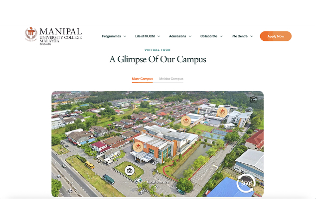 After, 'A Glimpse of Our Campus': the 360° virtual tour.