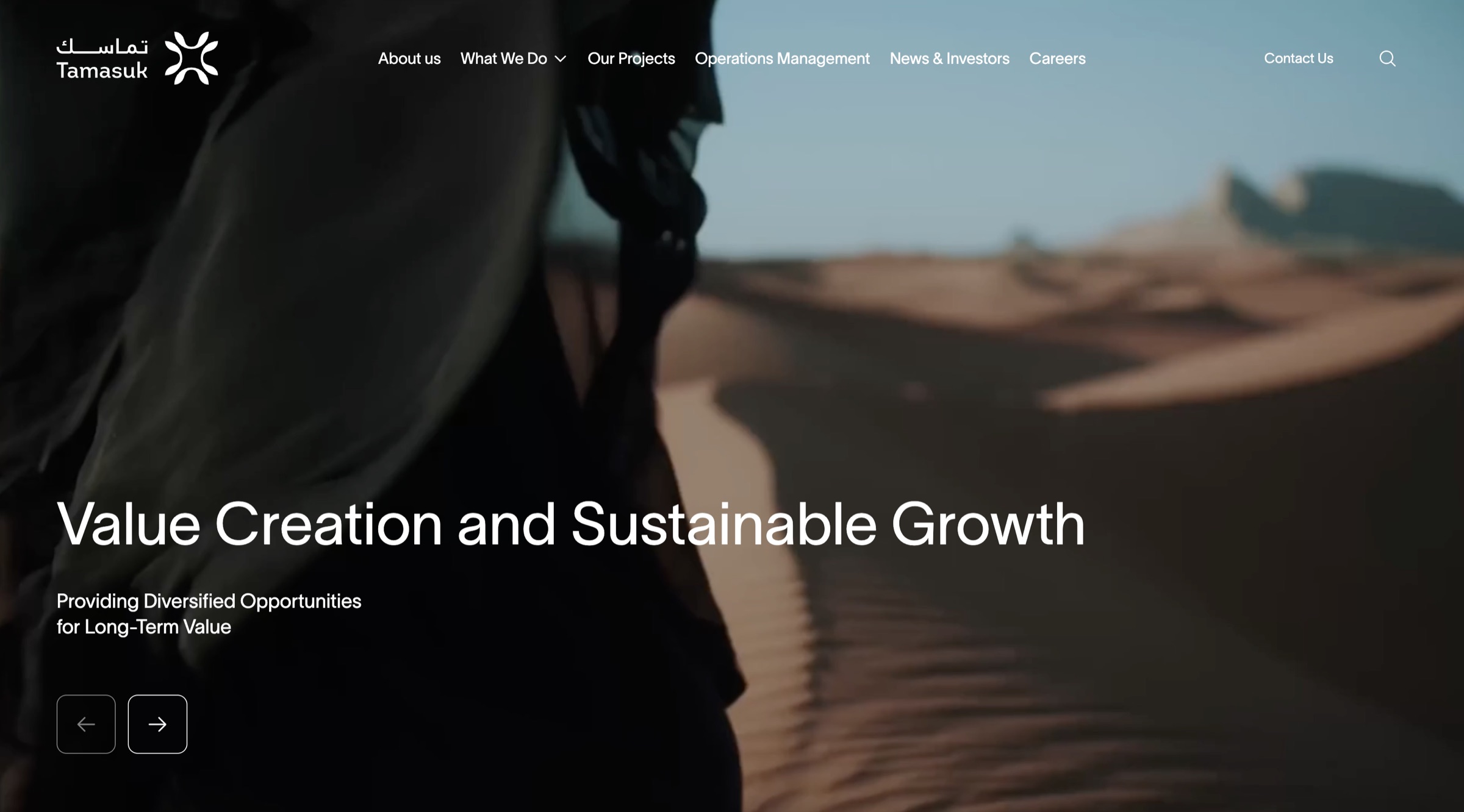 Home hero: Tamasuk's infrastructure vision.