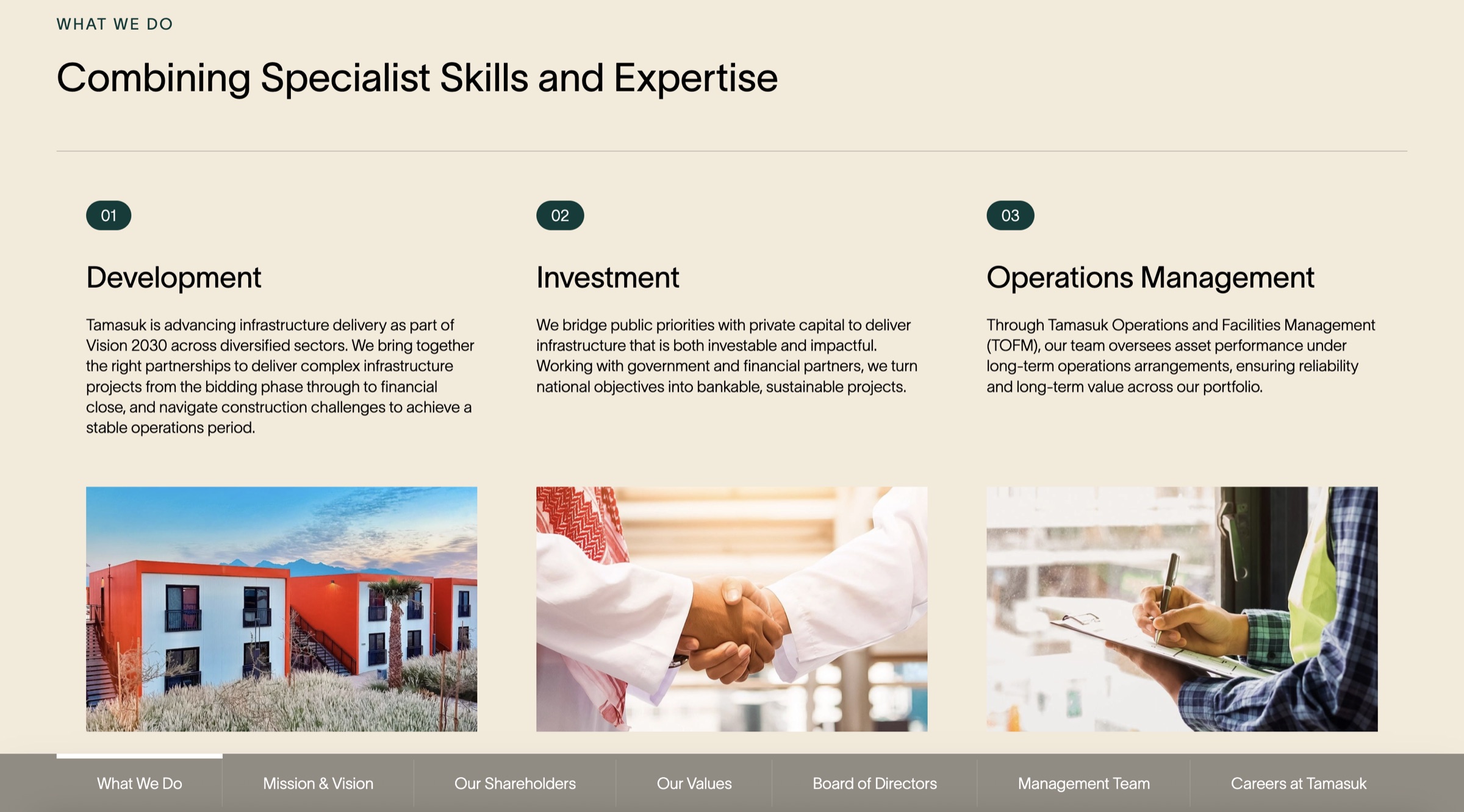 Combining specialist skills across development, investment and operations.