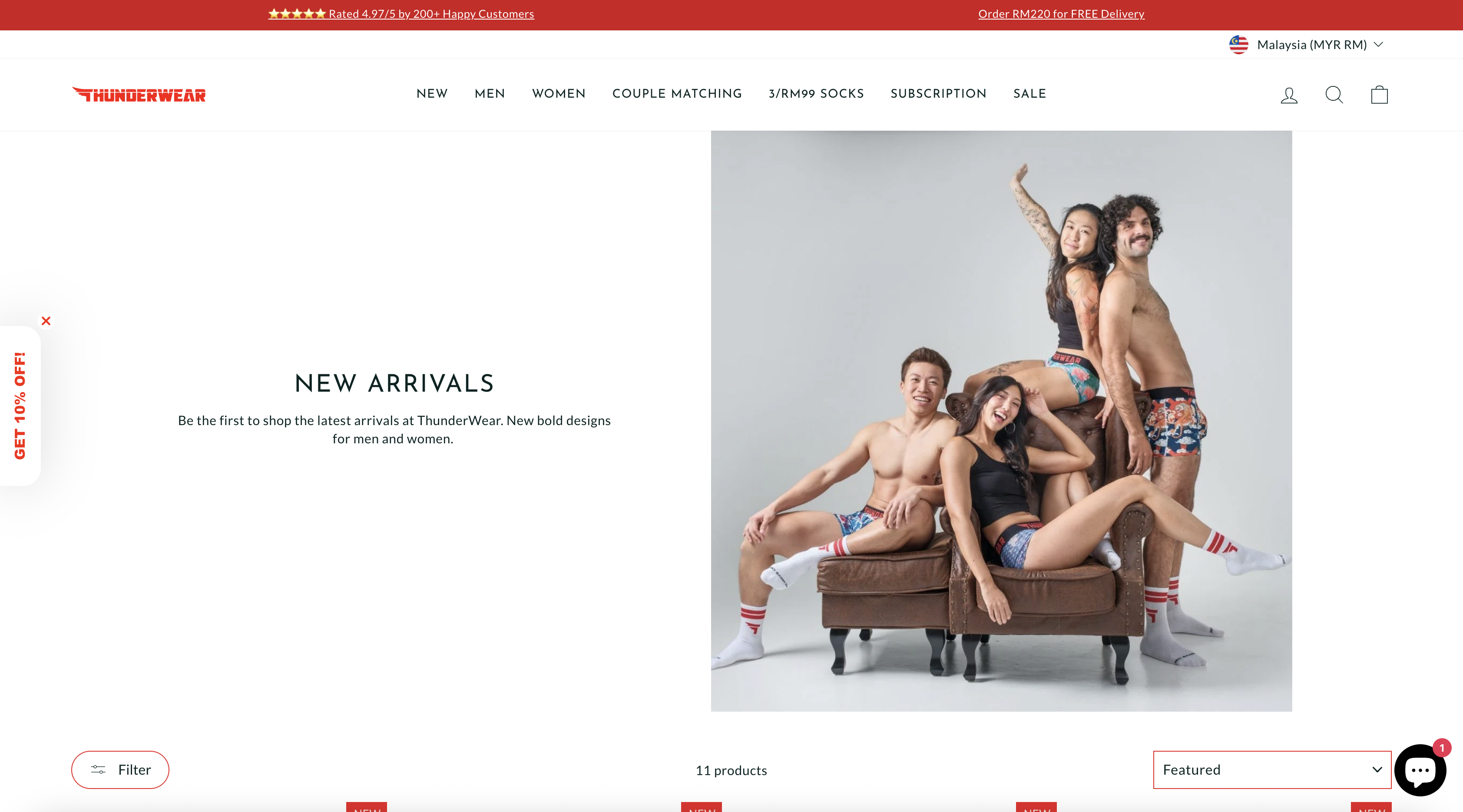Range pages for men and women.